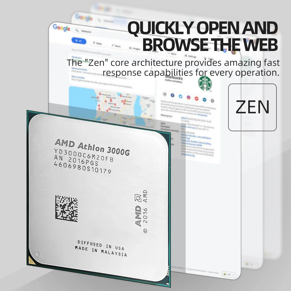 AMD-Processador de CPU Quad-Thread, Usado, Athlon, 3000G, X2-3000G, 3,5 GHz, Dual-Core, Soquete AM4, YD3000C6M2OFH Used CPUs