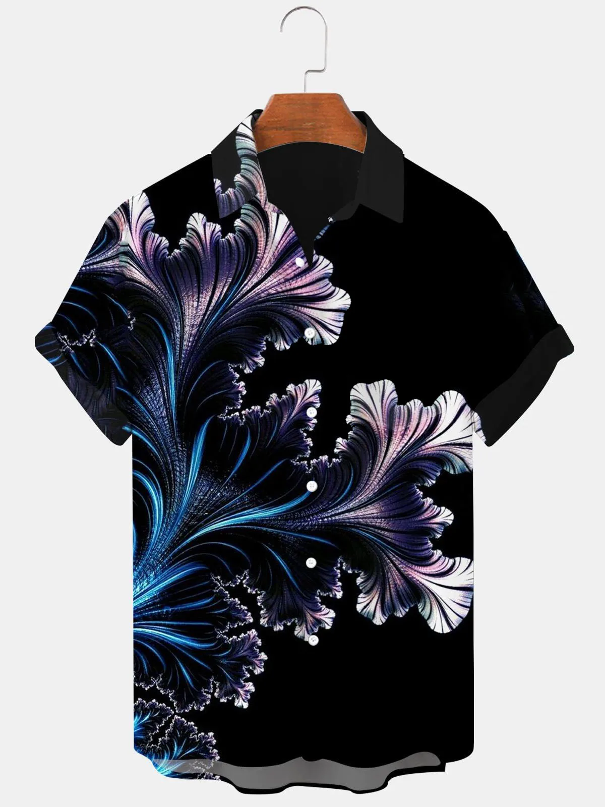 New Hawaii Spring/Summer Fashion Leisure Street Walk Tourist Beach Printed Full Open Short Sleeve Button Shirt, Quick Shipping
