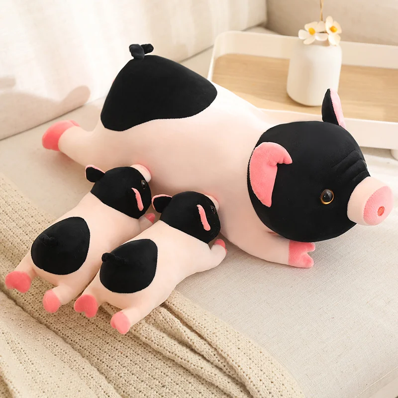 New Cute Miniature Pig Plush Toy Kawaii Lying Down Piglet Stuffed Doll Girls Birthday Gift Soft Piglet Animals Sleep Aid Pillow