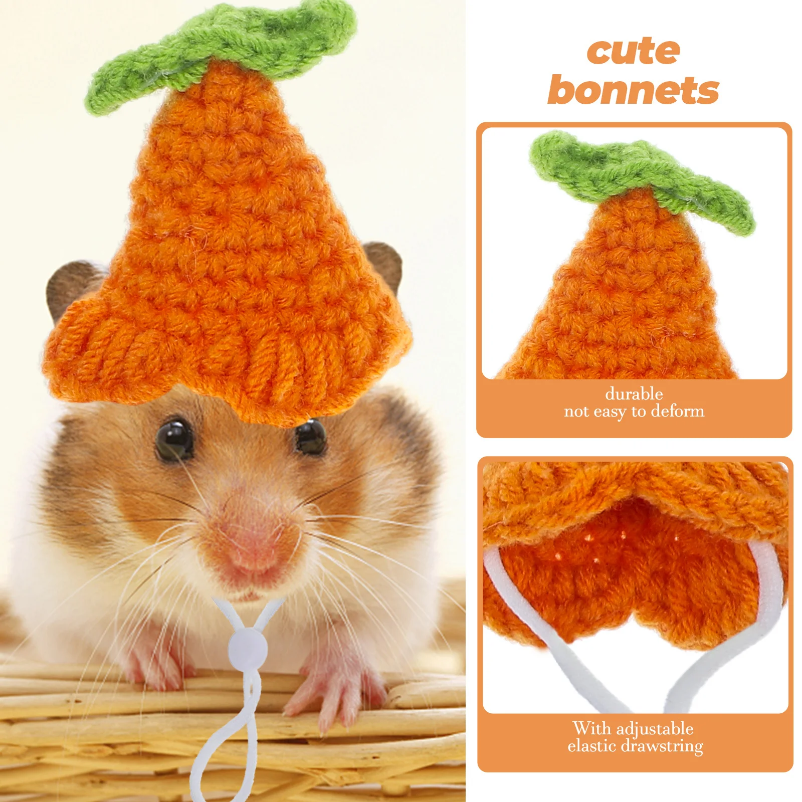 4 قطعة قبعات الحيوانات الأليفة الصغيرة لطيف قبعات الحيوانات الصغيرة للهامستر غينيا الخنازير السناجب الببغاوات هالوين أعياد الميلاد ديكور #5