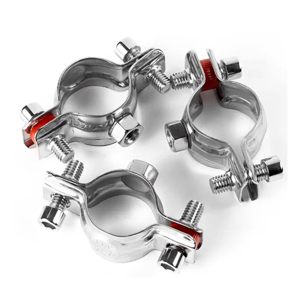 1Pcs OD 8-325mm Stainless Steel Pipe Bracket M8 Nut U-Shaped Pipe Support Bracket Fixed Support Adjustable Water Pipe Clamp