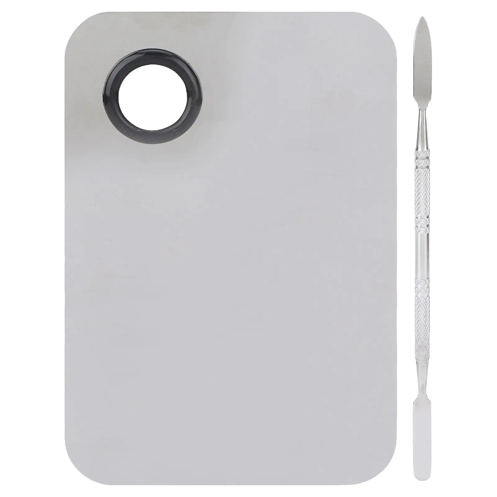 Makeup Mixing Palette - Stainless Steel, Scratch Proof with Double End Spatula