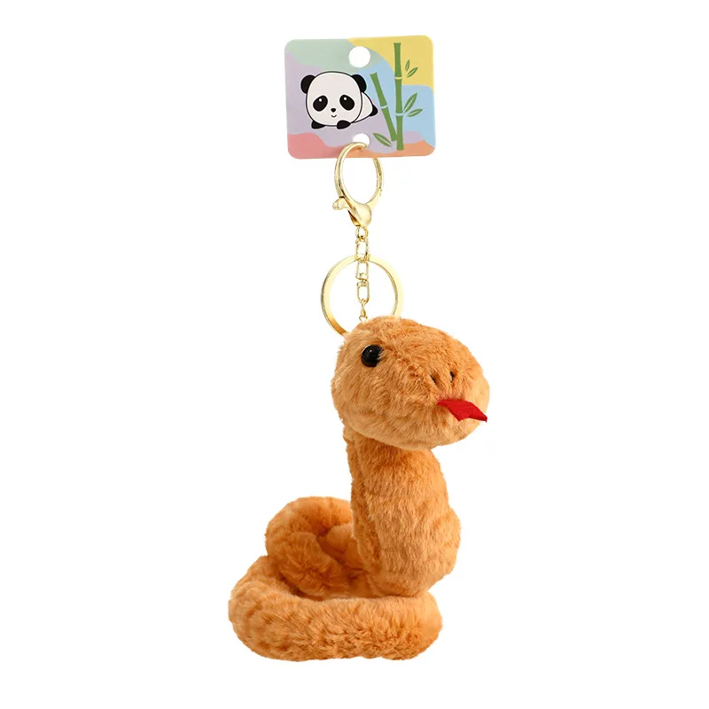 2025 New Cartoon Simulation Snake Plush Keychain Pendant Doll Creative Couple Cute Backpack Plush Snake Small Pendant Gifts