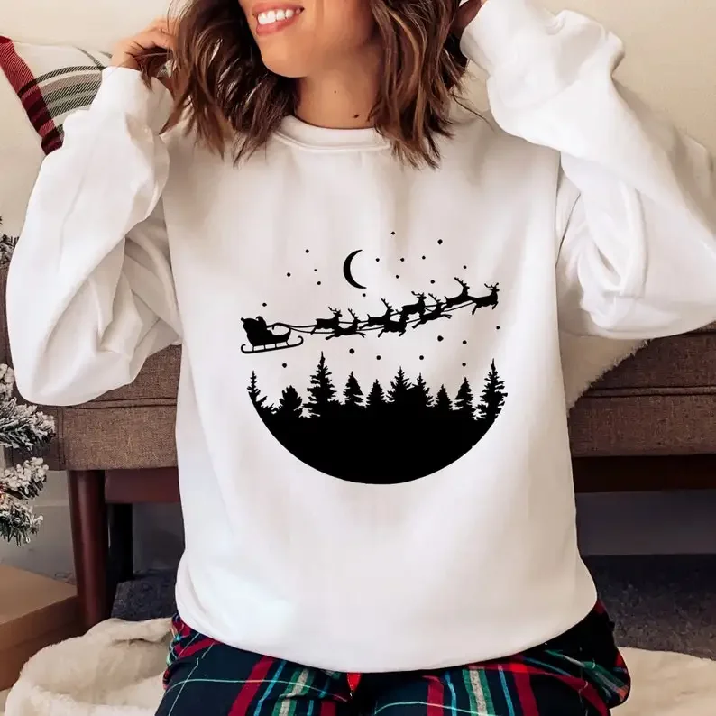 Christmas Tree Sweatshirt Merry Funny Sweatshirt Party Sweatshirt harajuku Fashion Cotton Streetwear Fashion goth Drop Shipping
