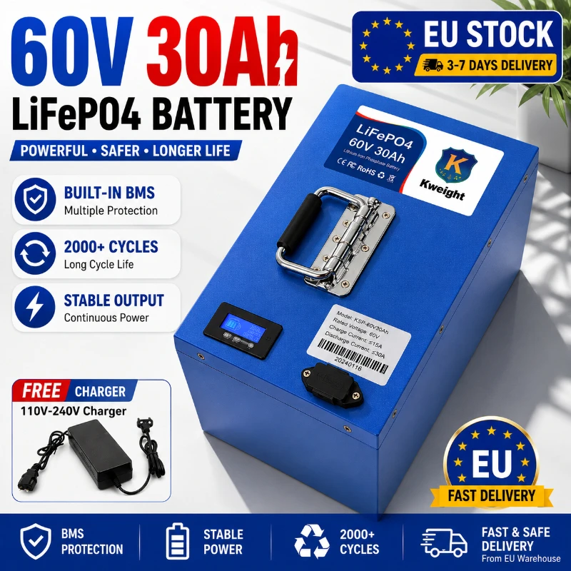 Kafety Lithium-Batterie 48V/60V 30Ah mit hochwertigen 18650-Zellen …