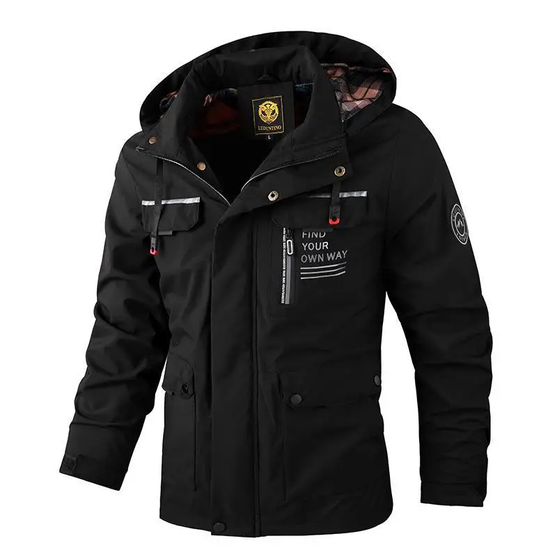 Mode Herren lässig Wind breaker Jacken Kapuzen jacke Mann wasserdicht Outdoor Herbst Wintermantel Kleidung warmes Fleece dick