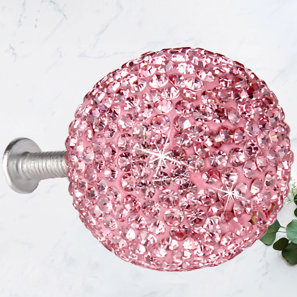 

1Set Stainless Steel Metal Round Knob for Drawer Cabinet with 5 Sizes Screws Wardrobe Cupboard Pull Handle Hardware Pink