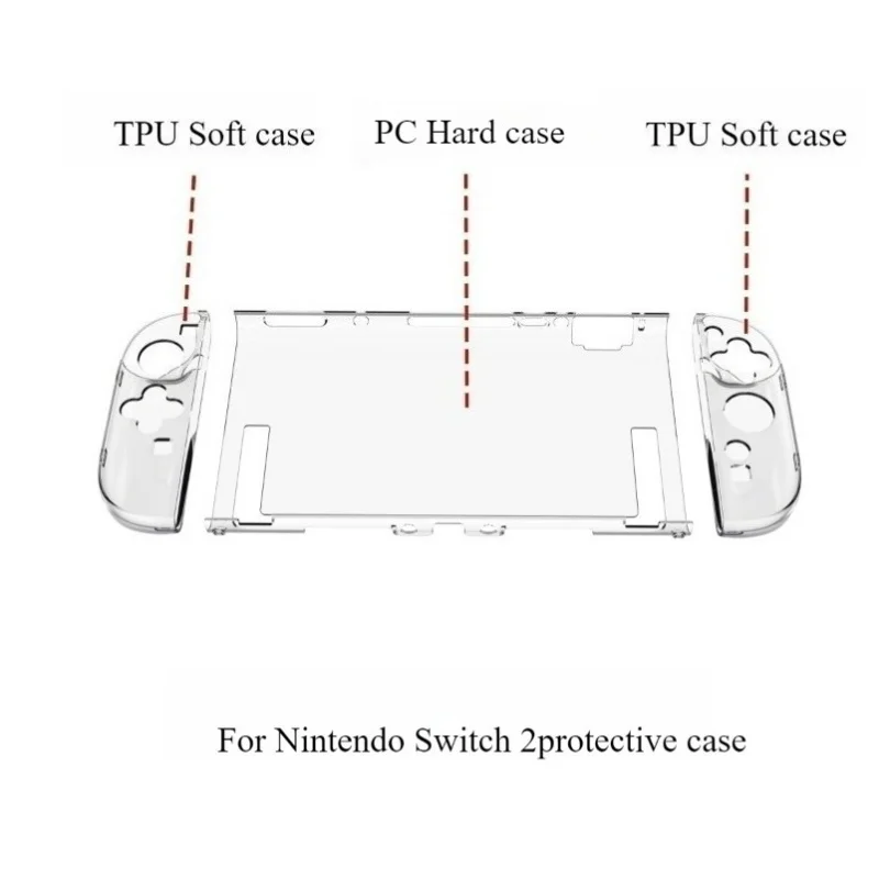 

For Nintendo Switch 2 Game Console Detachable Crystal PC TPU Transparent Protective Case