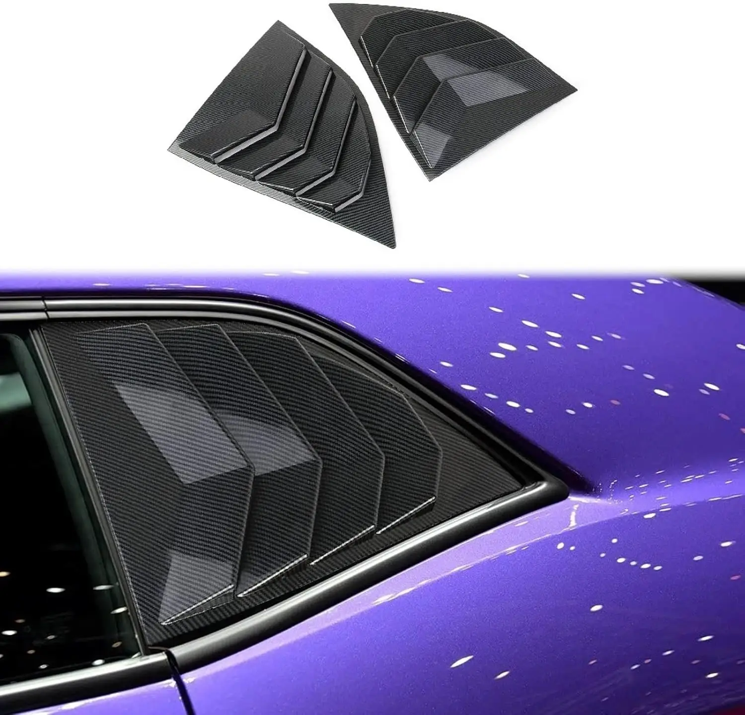 

Накладки на боковые окна из карбона (жалюзи/дефлекторы) для Dodge Challenger 2008-2023, внешние накладки-дефлекторы, автомобильные наклейки