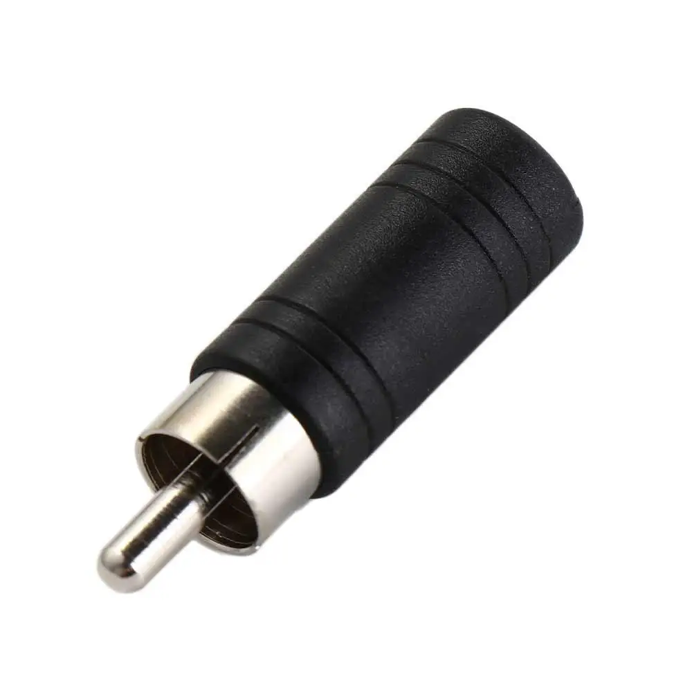 Conector de enchufe, conector convertidor negro y rojo, adaptador de Audio, enchufe macho RCA a adaptador de 3,5mm, conector hembra de 3,5mm