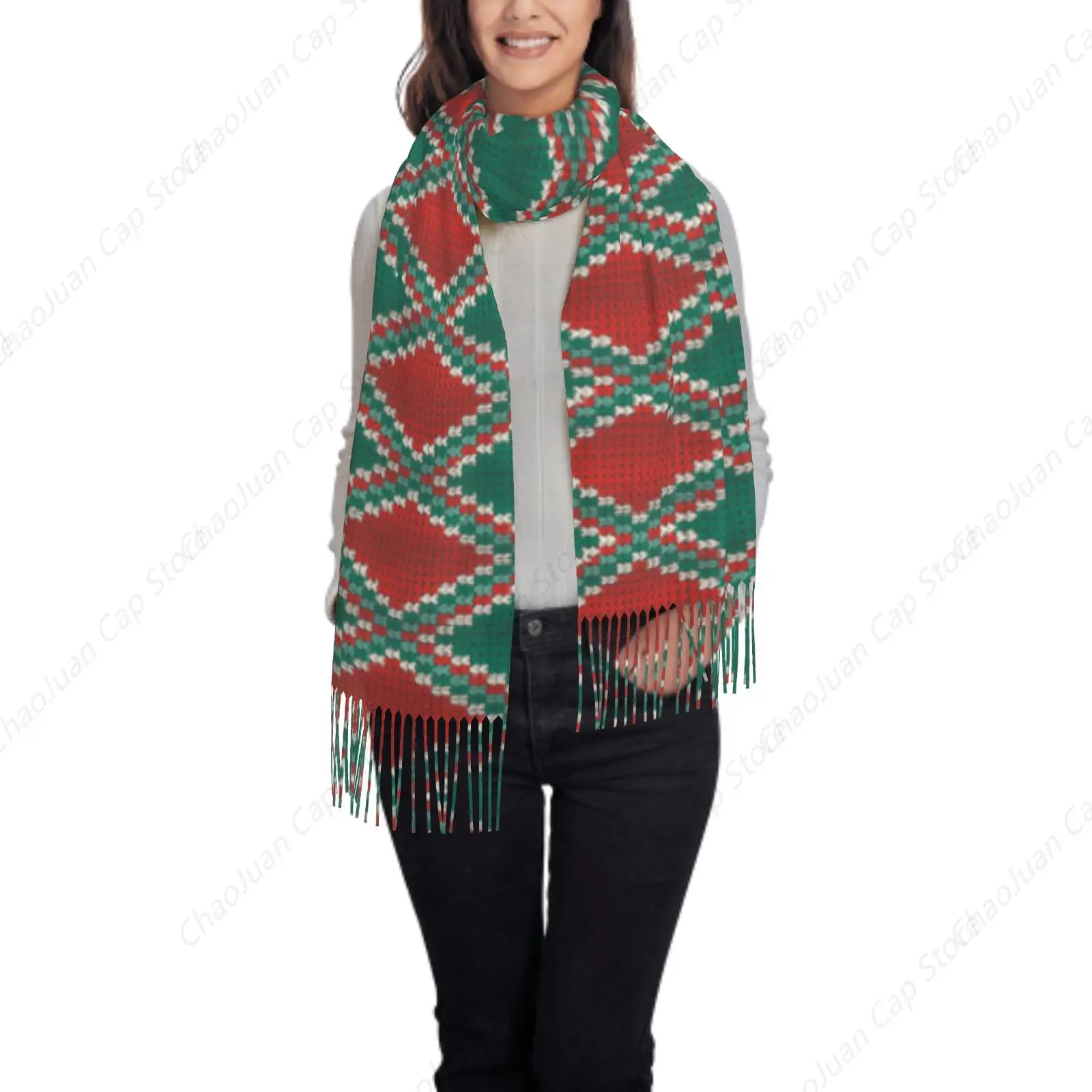

Checkered Tradition Warmth Print Cashmere Feel Winter Scarf Fashion Soft Warm Women Blanket Shawl Wrap