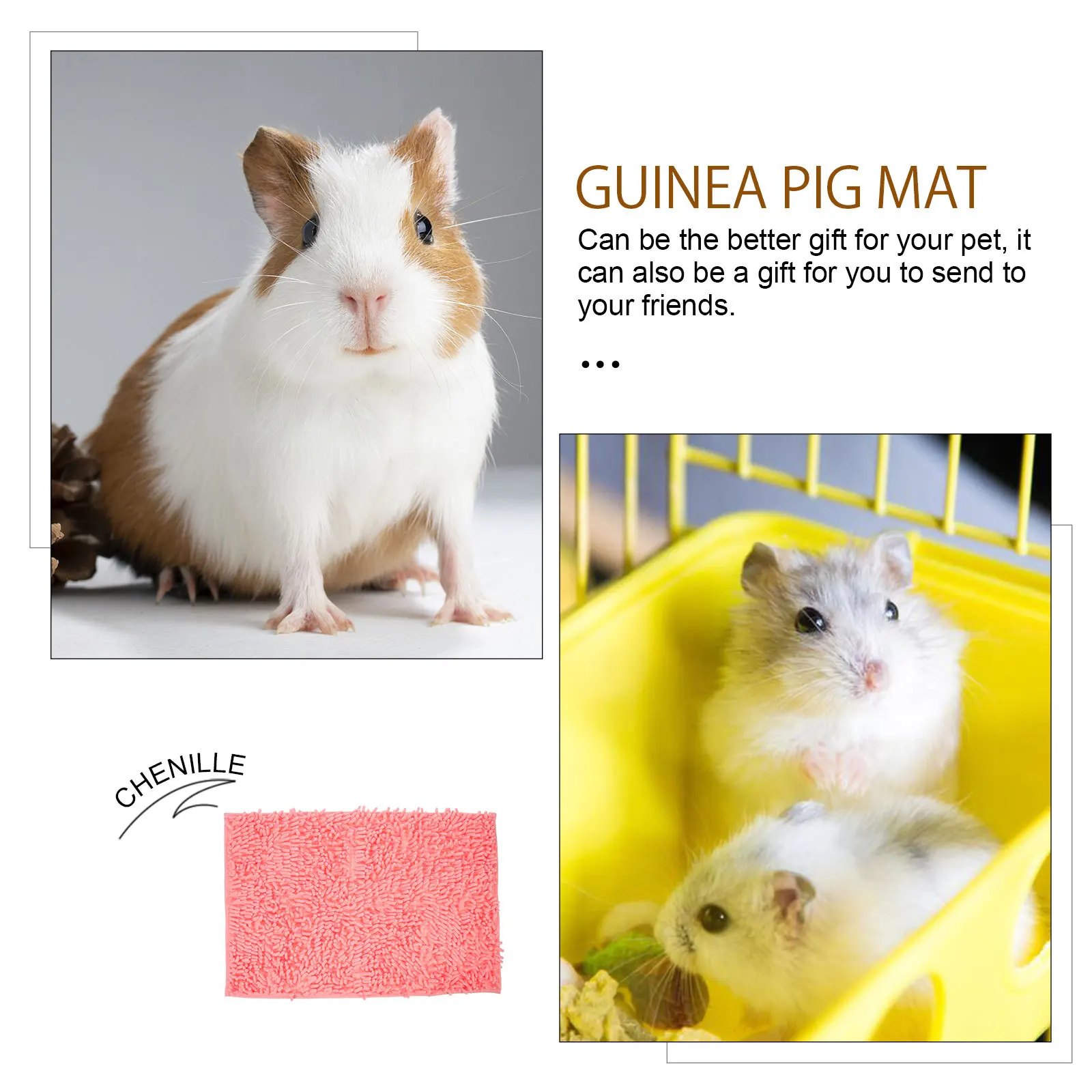 

2pcs Pet Sleeping Mat For Small Animals Warm Comfortable Bed Mat Washable Reusable Hamster Cage Liner Winter Pet Supply