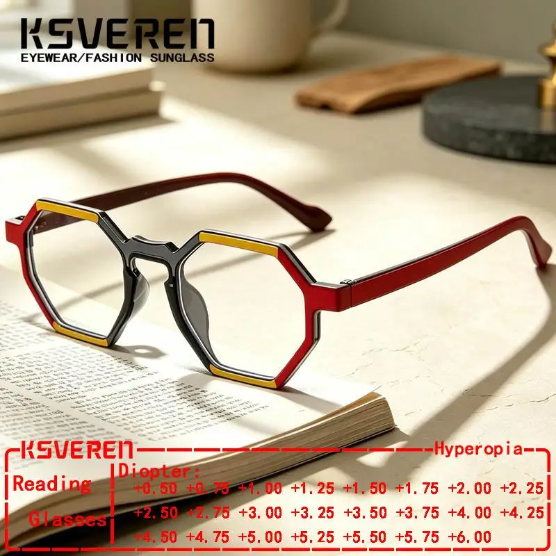 Designer Colorful Anti Blue Light Reading Glasses Women Fashion Clear Prescription Presbyopic Eyewear Female Clear Readers