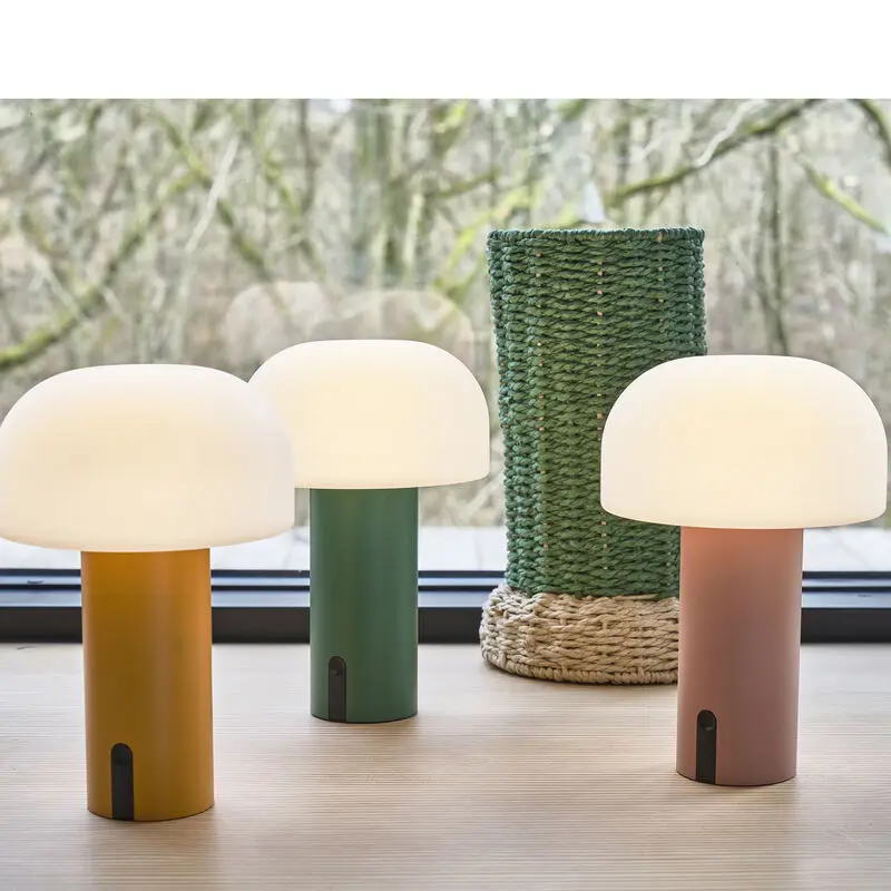 USB Charge Mushroom Table Lamp Cordless Bedside Lamps Touch Control Portable indoor LED Night Lights Outdoor Camping Lightings