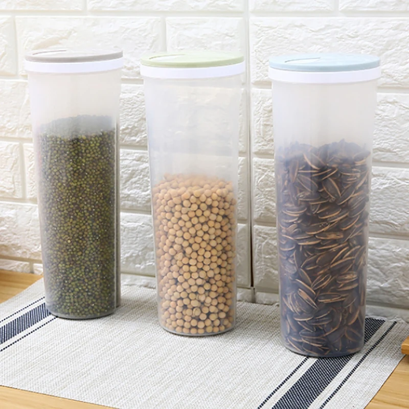 Kitchen Multi-functional Grains Noodle Storage Sealed Jar Food Grade Plastic Transparent Portable Organiser