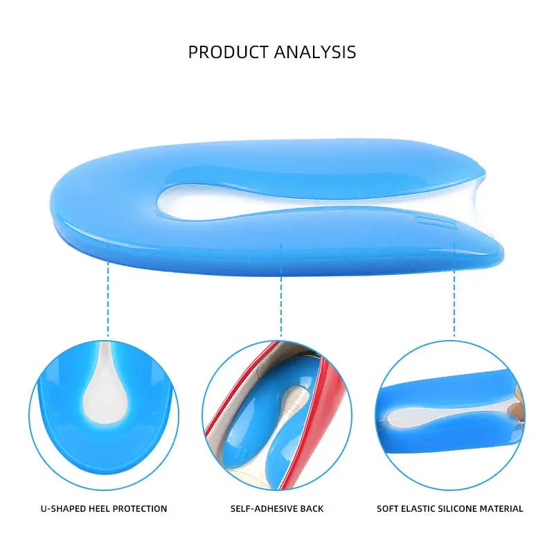 Bantalan Tumit Gel Silikon Baru Bantalan Kaki Bantalan Sol Dalam Pengurang Rasa Sakit Bantalan Sepatu Elastik Lembut Penyerap Benturan Sisipan Penopang Tumit