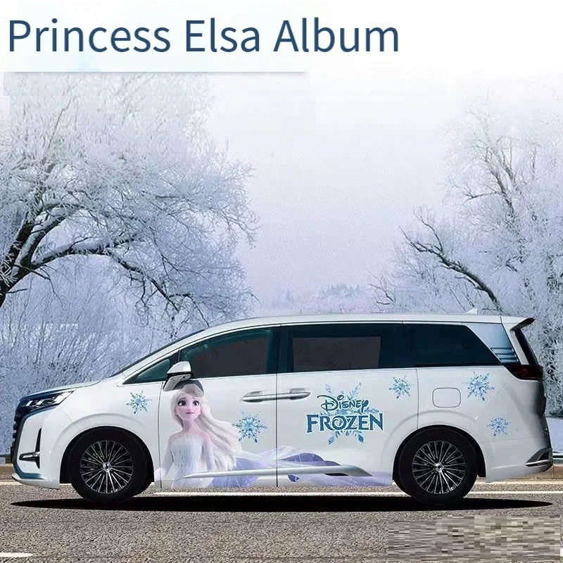 Pegatina de dibujos animados de Disney Frozen Elsa Olaf para carrocería de coche, decoración personalizada antiarañazos para coche, pegatinas bonitas para regalo
