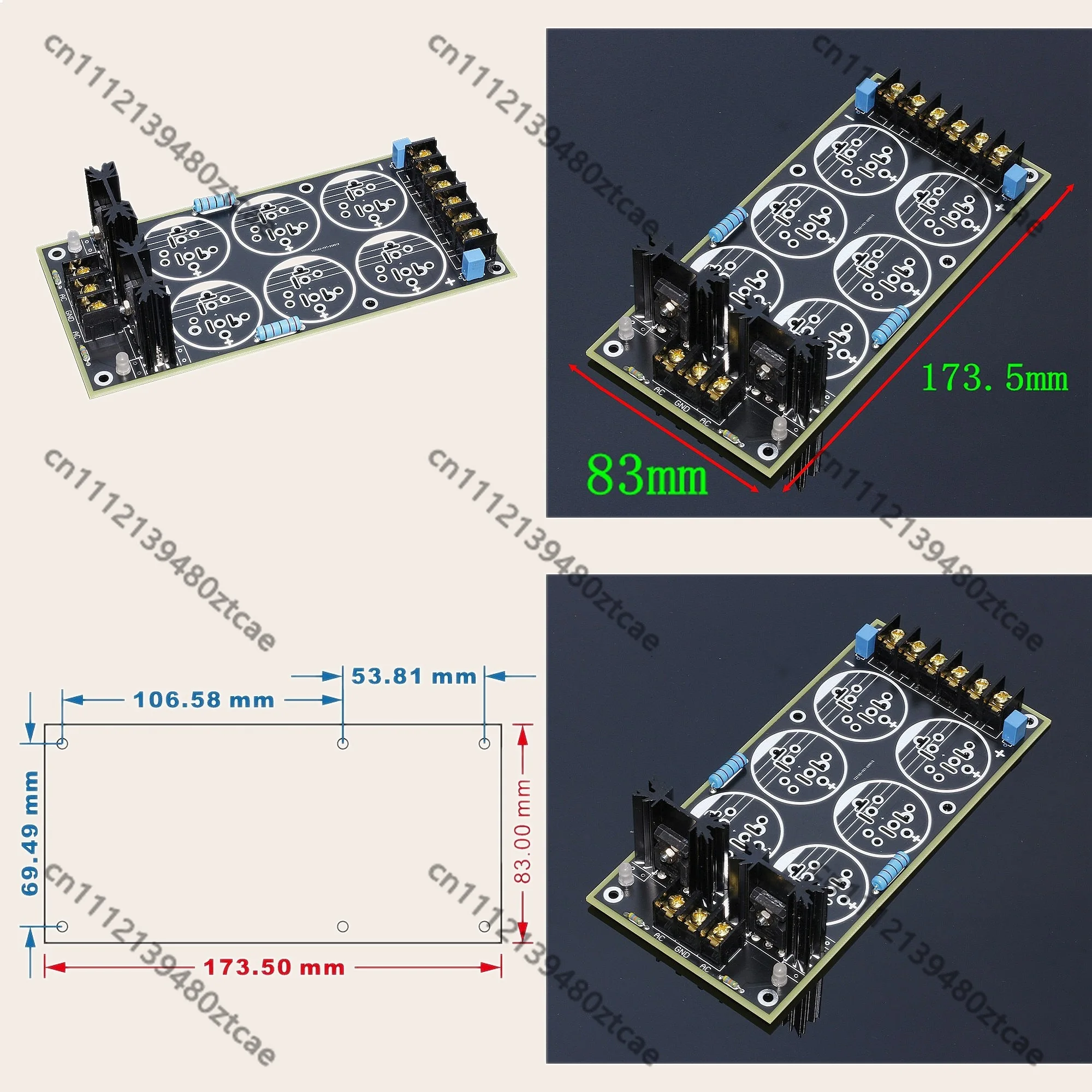 Semi-finished Solder Schottky Rectifier Filter Power Supply Board For Audio Amplifier