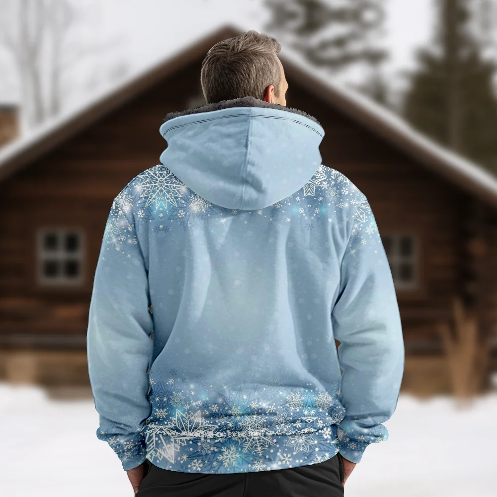 Chaquetas de invierno para hombre, abrigos, ropa de algodón con patrón informal de copo de nieve, abrigo cómodo estilo Preppy para playa