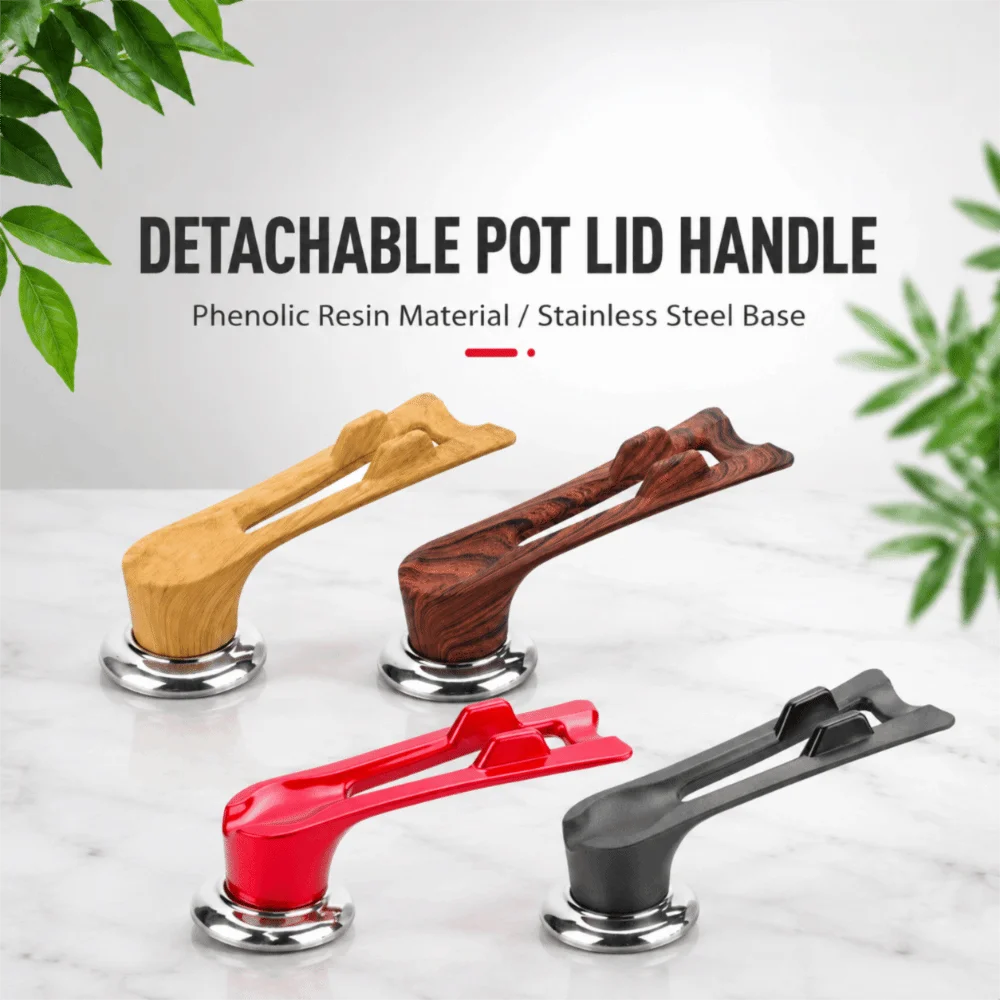 Space Saving Standable Pot Lid Handle Universal Bakelite Lid Grip Anti-scald Heat Resistant Lid Replacement Part Glass Pot Lid