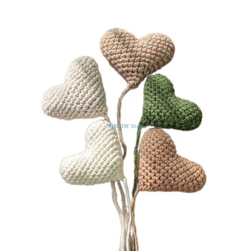 

24BE Baby Photostudio Props Knitted Heart Photography Layout Photo Backdrop