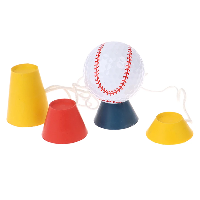 1Set Golf 4-in-1 Tees with Rope Driver Winter Rubber Golf Tees of Different Heights for Home Range Ball Training Practice Sports