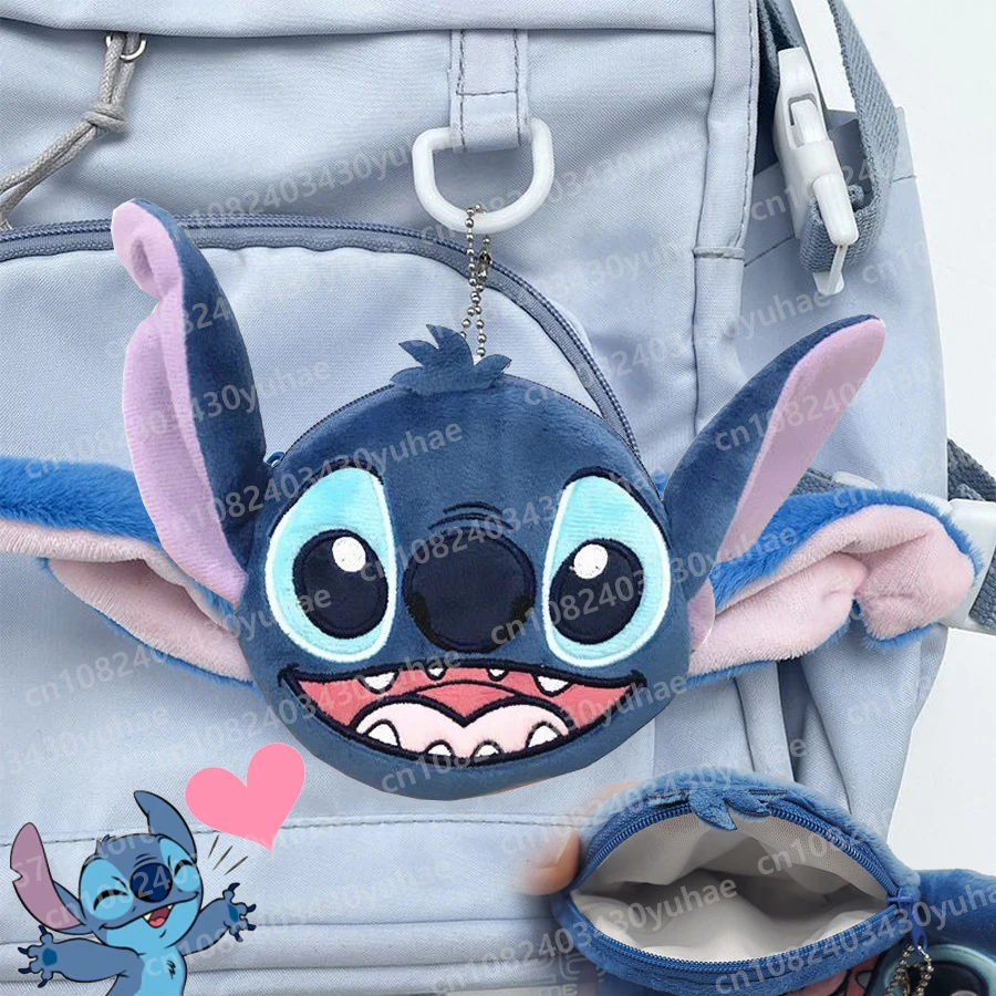 

Disney Stitch Plush Coin Purse Anime Lilo & Stitch Zipper Mini Purses Cute Girls Wallet Creative Card Bag Small Change Kids Toys