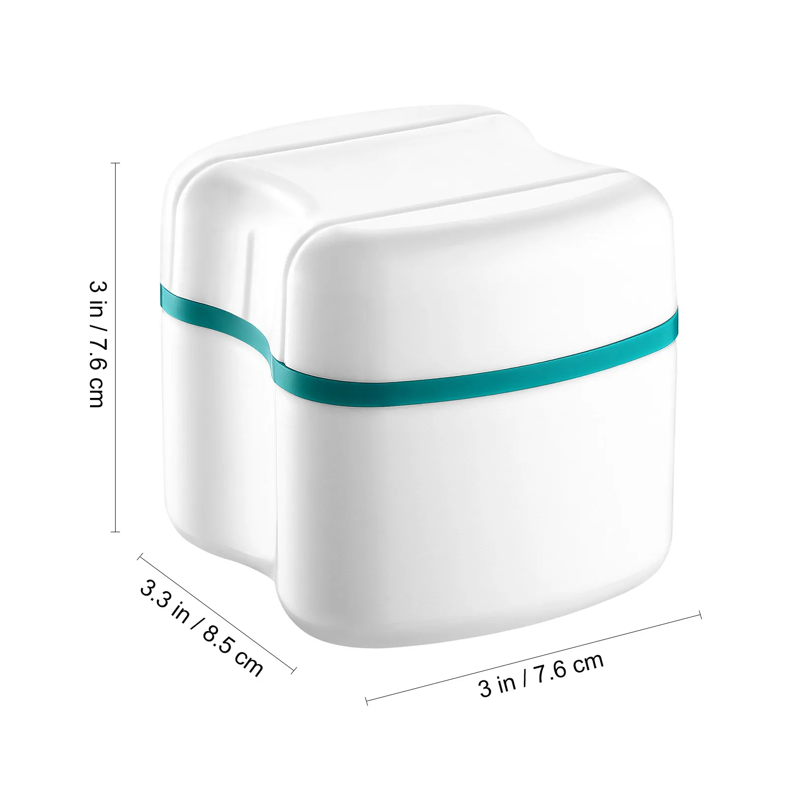 1Pcs Denture Storage Box Grade Plastic Case for False Teeth with Rinsing Basket Portable Lightweight Holder for Elderly