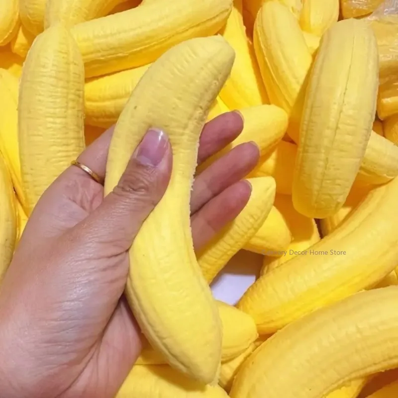 Banana Squishy Simulated Kawaii Soft Sensory Fidget Ball Hand Relax PU Material Yellow Banana Fidget Home Accessories