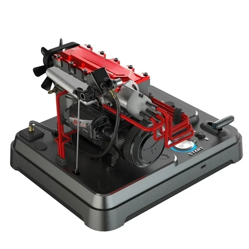 FS‑L400gc Four‑Cylinder RC Model Engine High‑performance One‑button Start Metal Base Starter Kit DIY Collectible Power Machinery