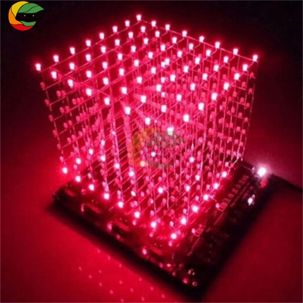 3D 8x8x8 Farbe Lichtwürfel DIY Kit 8x8x8mm Led Lichtwürfel Teile Computer Musik Spektrum Mikrocontroller Elektronik DIY Maker Kit