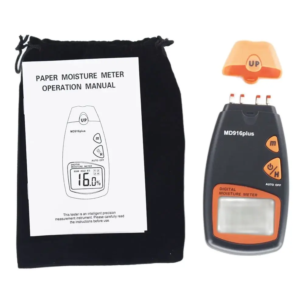 Digital Moisture Meter MD916plus Paper Moisture Tester 2%~40% Contact Measurement