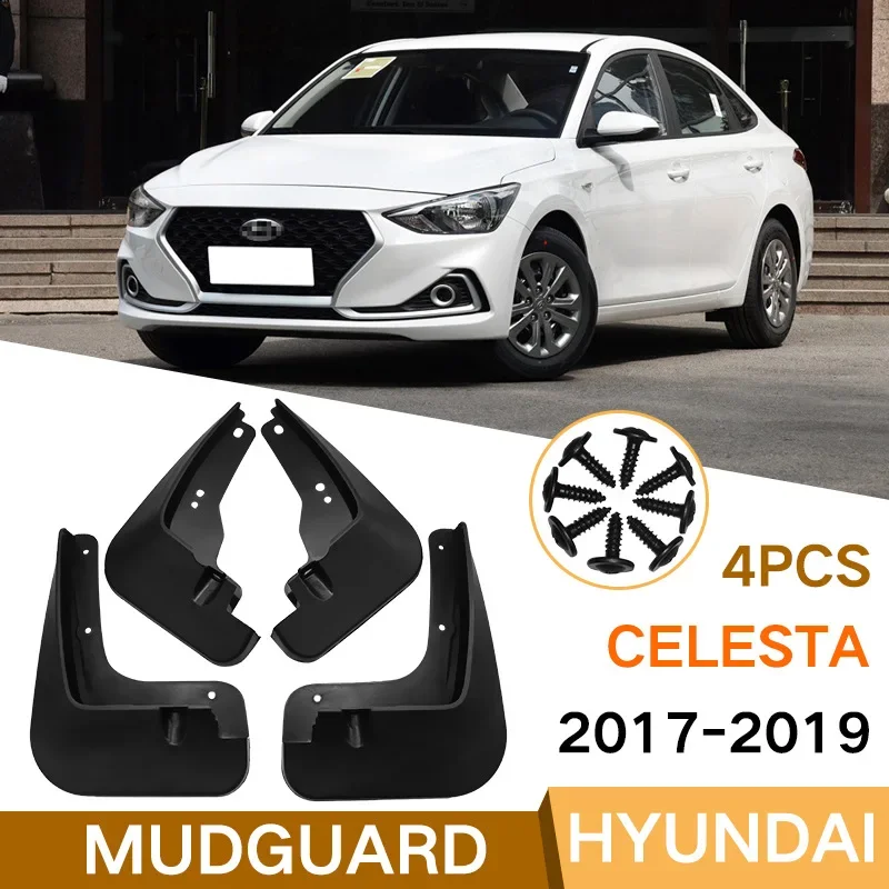 For Hyundai Celesta 2017-2019 black car mudguard Reduce dust Resist tire dirt car accessories tools