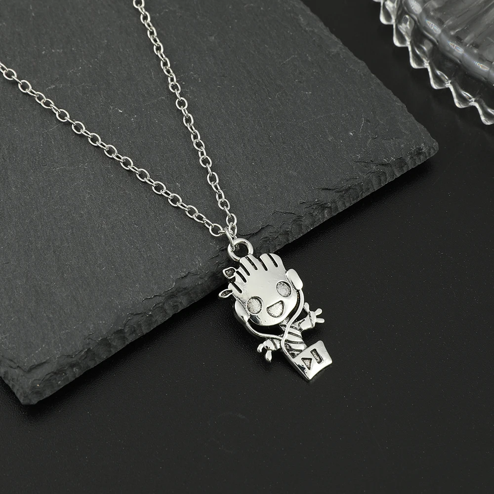 Disney Marvel Guardians of The Galaxy Necklace Cute Silver Color Groot Pendant Jewelry Accessories Gifts