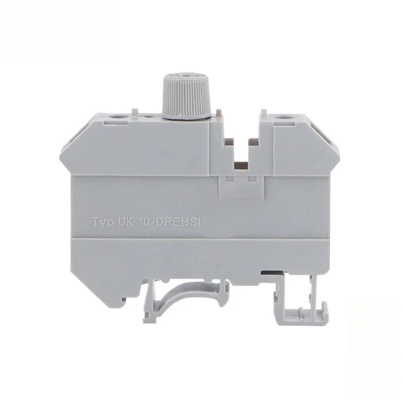 10Pcs UK10-HES1 Gray Fuse Terminal, UK10RD DIN Rail 10mm Holder for Industrial Protection
