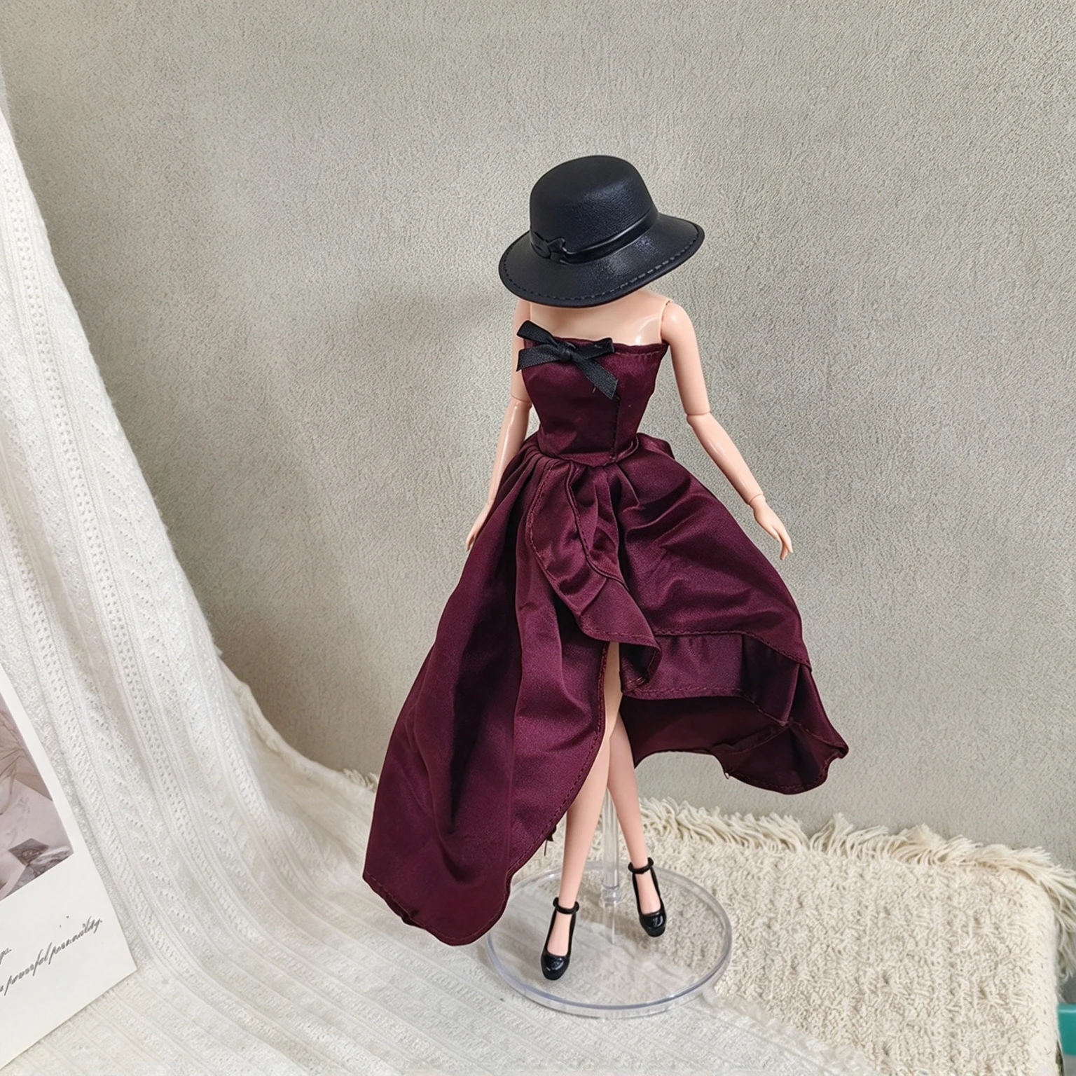 11 Inch 30cm Doll Clothes Irregular Strapless Princess Dress Bowknot Decoration Fashion Doll Outfit Accessories