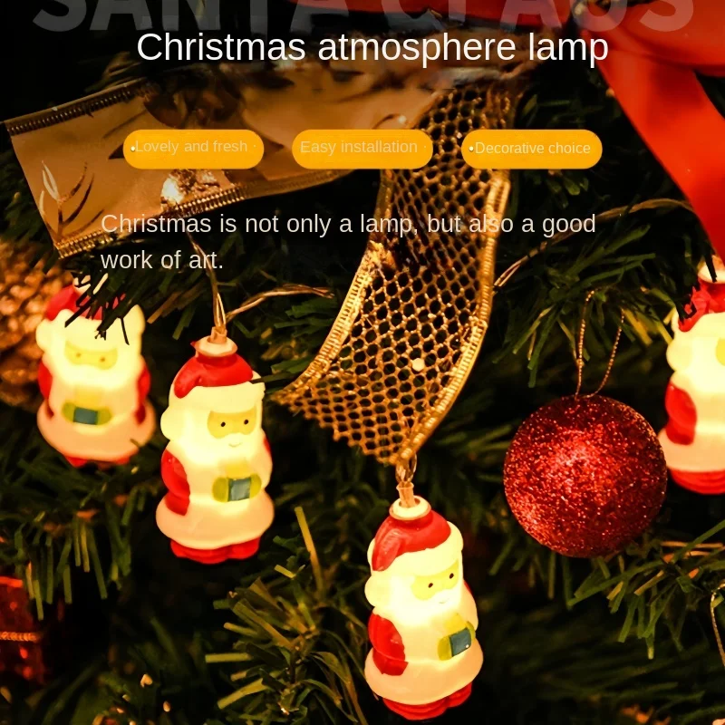 Christmas Decorative Lights, LED Small Colorful Lights -Santa Claus Light String  Indoor/Courtyard Festive Atmosphere Decoration