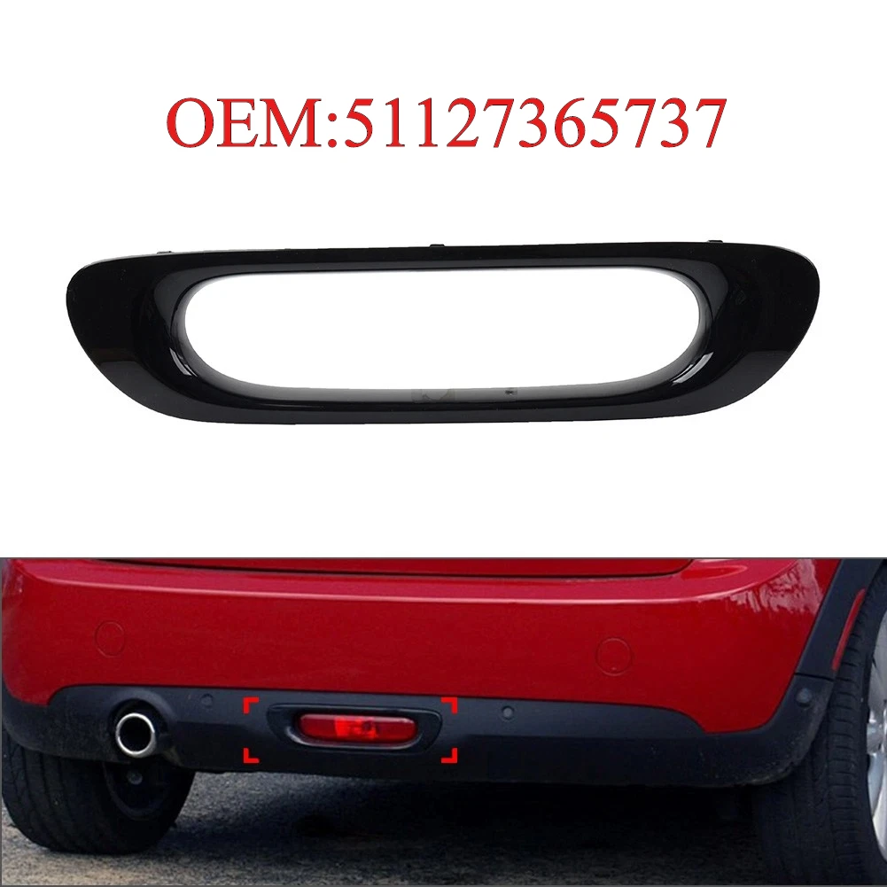 

1Pcs Gloss Black Car Rear Bumper Fog Light Cover Trim ABS 51127365737 For MINI F55/F56/F57 2013 2014 2015 2016