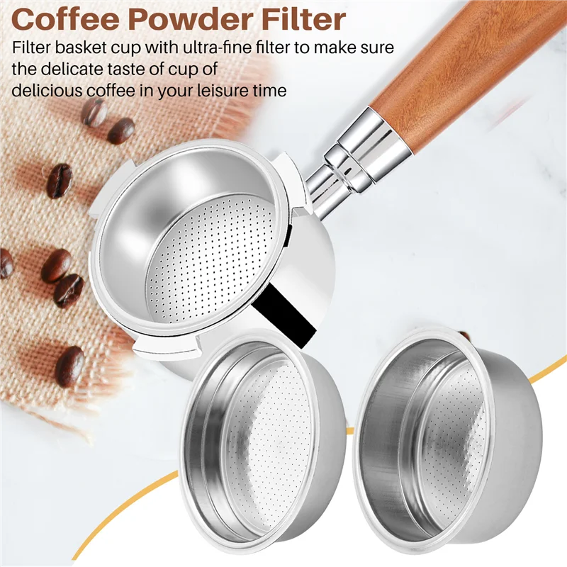 

L73A 2025-2PCS 51Mm Stainless Steel Coffee Machines Pressurized Filter Basket Powder Basket Coffee Bottomless Portafilter Filter