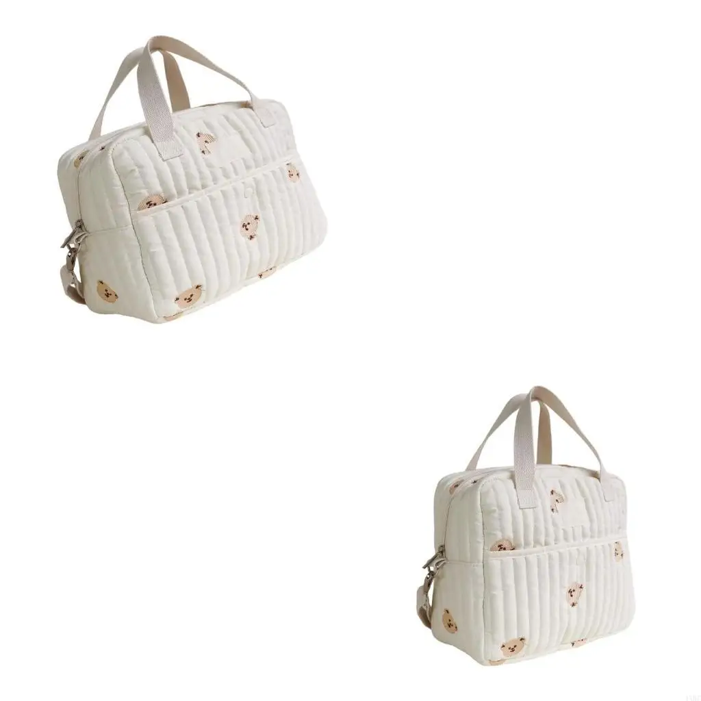 

Mom Bag Splashproof Embroidered Pattern Crossbody Bag Large Capacity Diaper Bag 4XBC