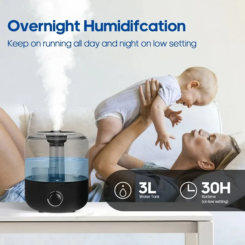 3L Air Humidifier Professional Large Capacity Home Humidifier Plant Mist Aroma Diffuser with Remote Control Timer