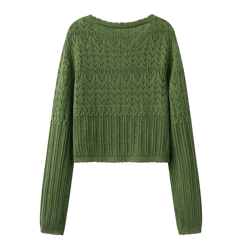 グリーン V ネック ニット セーターとタンクトップ 2 点セット レディース ファッション 春服 ワイド スタイル 通勤 シンプル デザイン