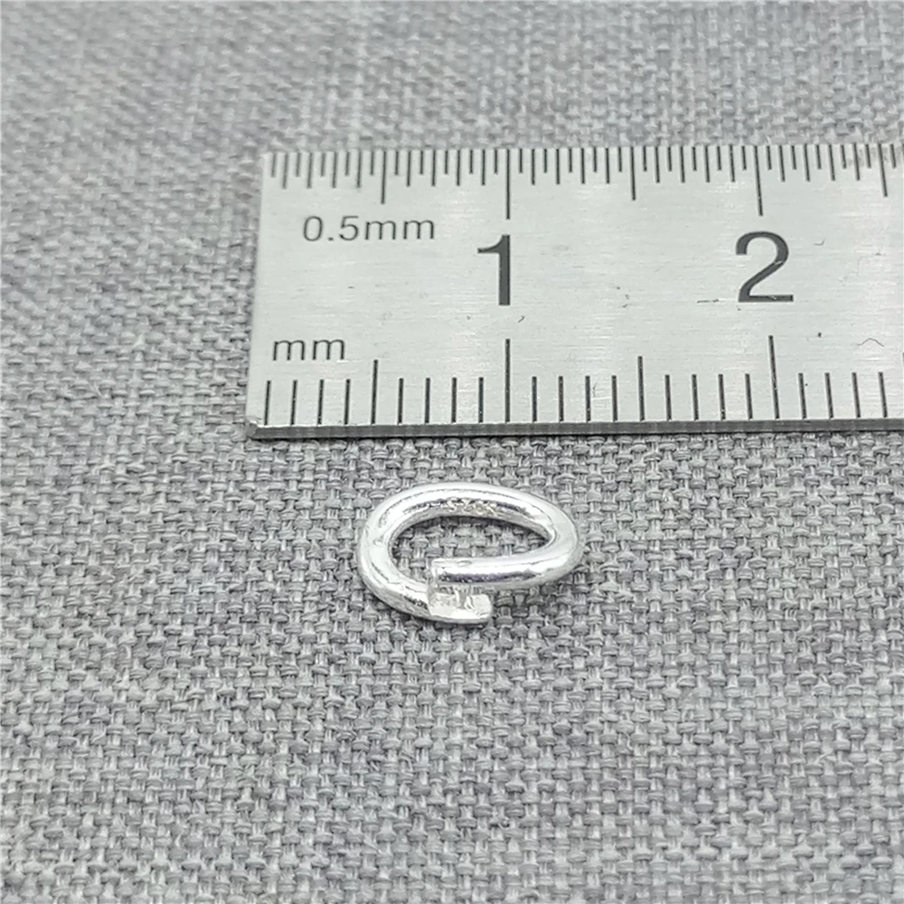 5pcs of 925 Sterling Silver Oval Lock Jump Rings 8x6mm for Necklace Bracelet Open to Closed