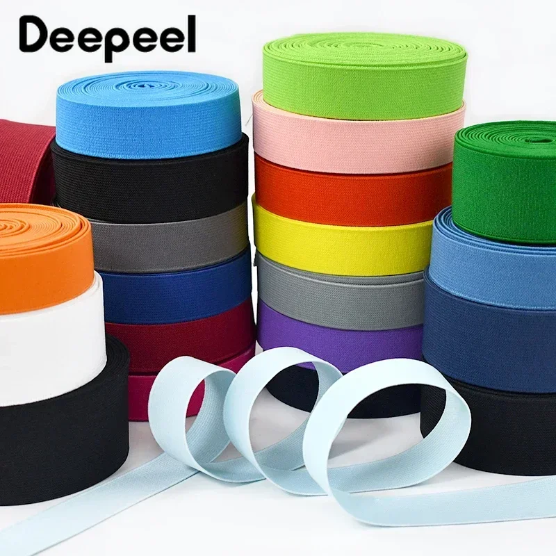 5Meters Deepeel 20-50mm Colorful Elastic Bands Stretch Rubber Webbing Clothes Pants Underwear Decoration DIY Sewing Accessories