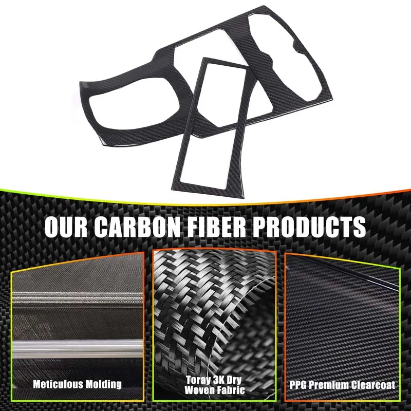 2Pcs Real carbon fiber For Lamborghini Hurricane 580 610 2014-2021 car central control multimedia button frame Car accessories