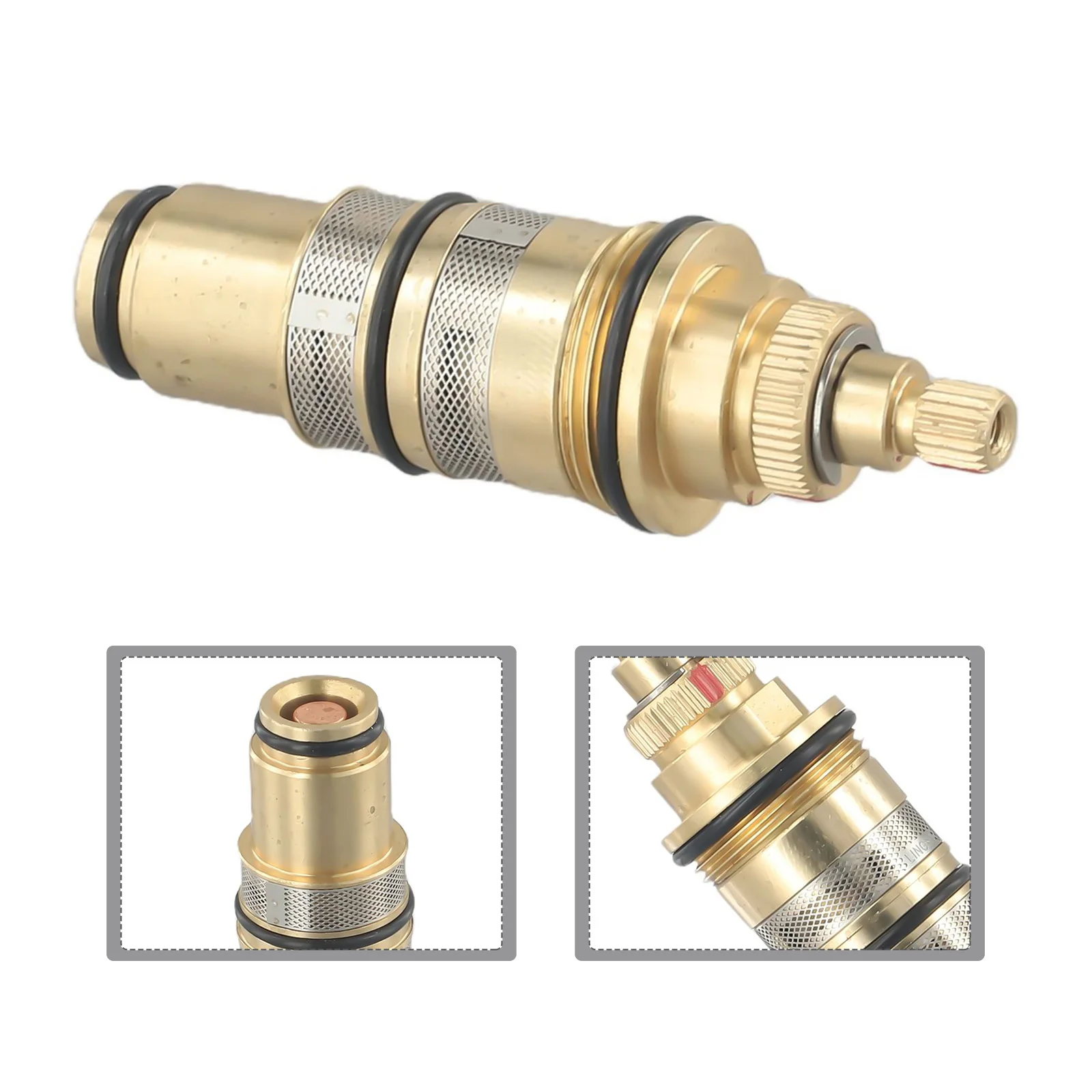 1pcs Brass Thermostatic Cartridge Temperature Control Valve Shower Bar Mixing Universal Faucet Bathroom For Home Renovation
