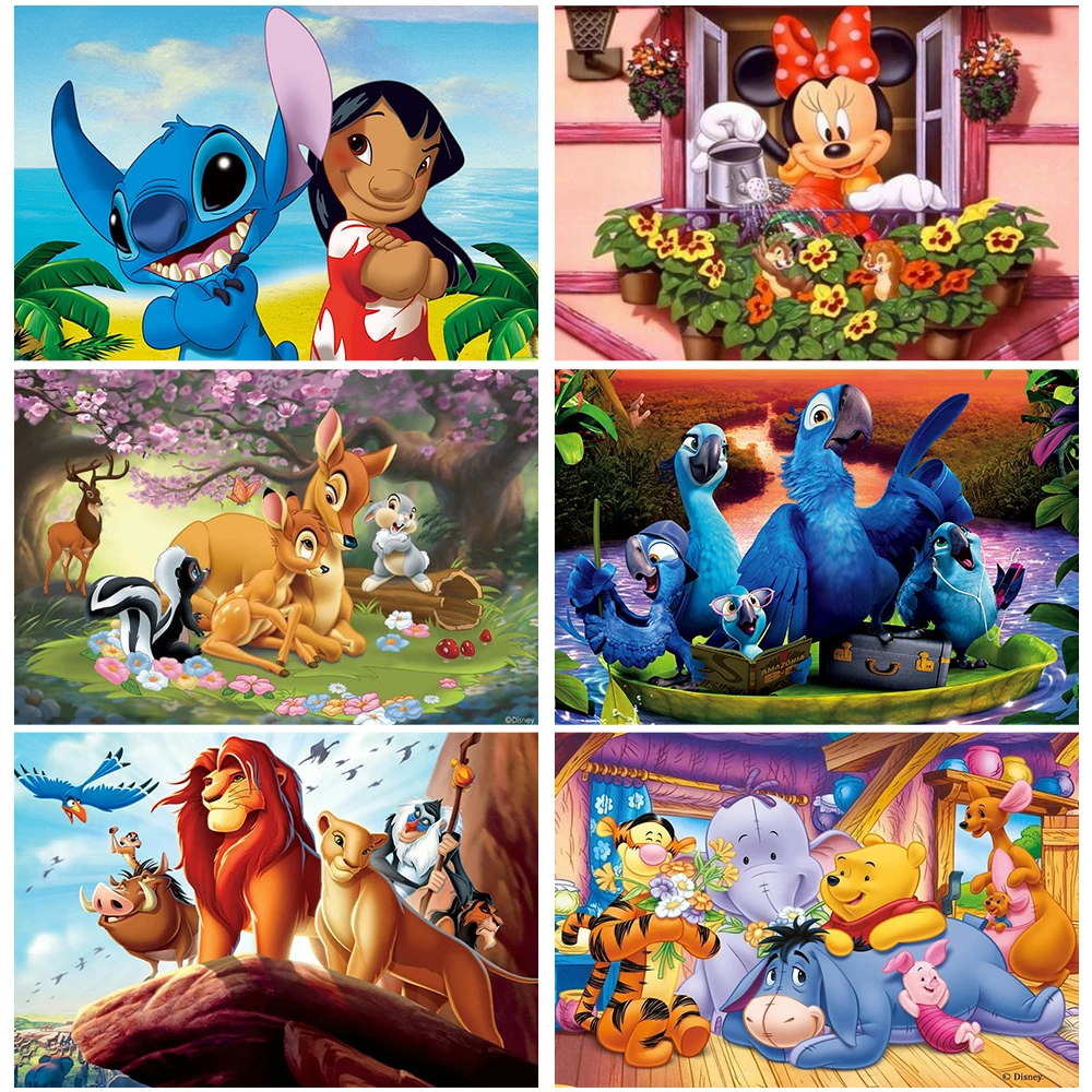 

Disney Cartoon Lilo Stitch Winnie the Pooh DIY Oil Painting By Numbers On Canvas Frameless Paint By Numbers Digital Home Decor