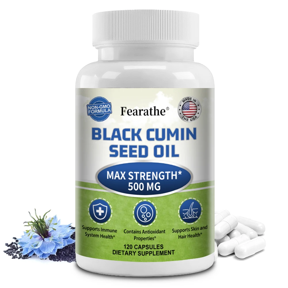

Premium Nigella Sativa Pure Black Cumin Seed Oil,Rich in Vitamin E,Supports Hair,Skin,and Immune Health-Non-GMO,120 Capsules