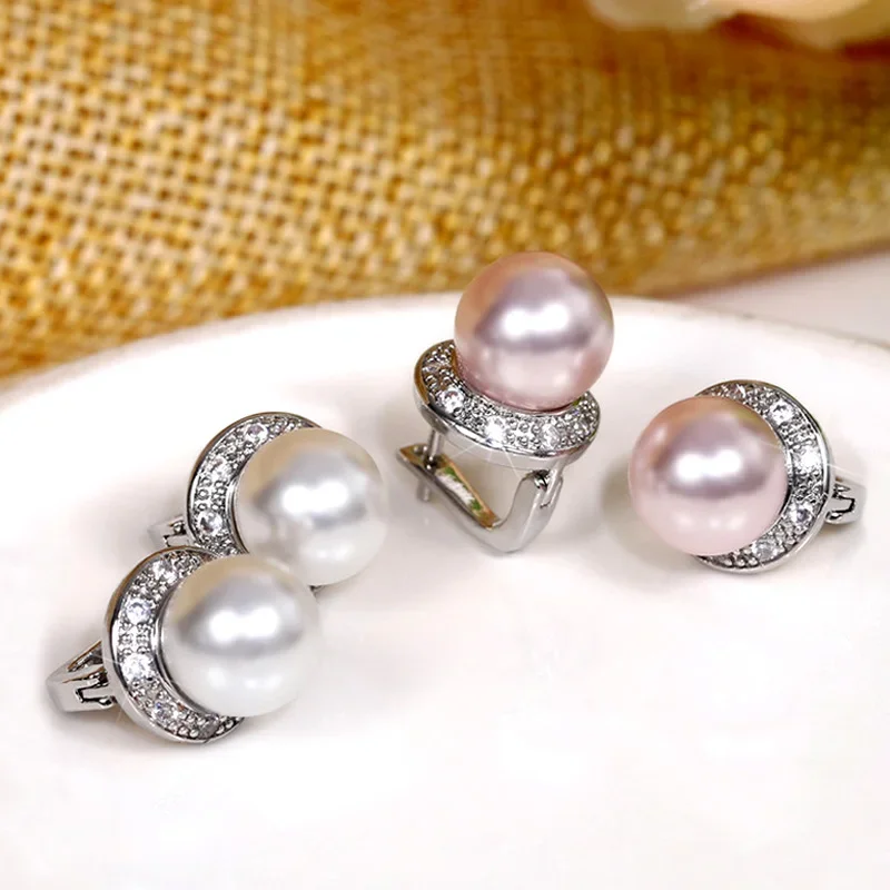 Ne'w New Trendy Simulated Pearl Earrings for Women White/Pink Color Bridal Wedding Engagement  Fancy Gift Lady Jewelry