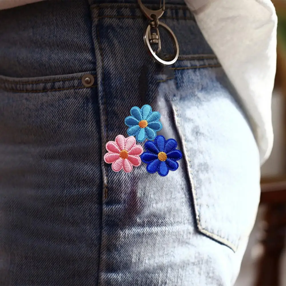 

Нашивки для одежды для девочек, 12 шт., вышитые нашивки-цветы маргаритки, термоклеевые, для одежды, курток, сумок, головных уборов, джинсов, для ремонта и декора своими руками